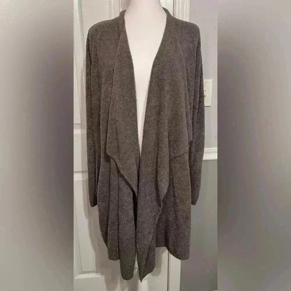 Barefoot Dreams CozyChic Women’s 1X Amazingly Soft Graphite Cardigan W/Pockets - Picture 1 of 9